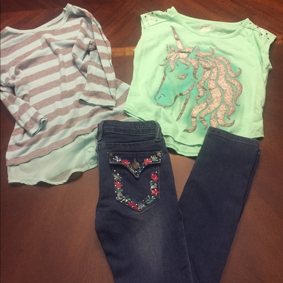 Vigoss Other - Girls Vigoss jeans size 8 and shirts.